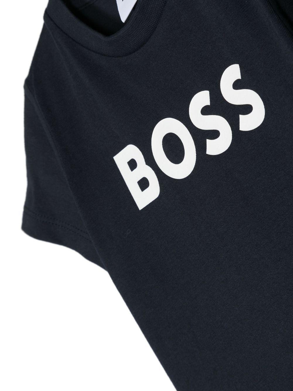 T-shirt per neonato BOSS Kidswear blu con stampa - Rubino Kids