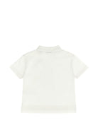 T-shirt per neonato Burberry Kids bianca con colletto a punta - Rubino Kids