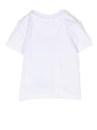 T-shirt per neonato Calvin Klein Kids bianco con stampa logo sul davanti - Rubino Kids