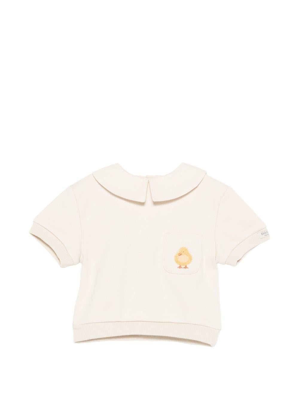 T-shirt per neonato Donsje beige con ricamo pulcino - Rubino Kids