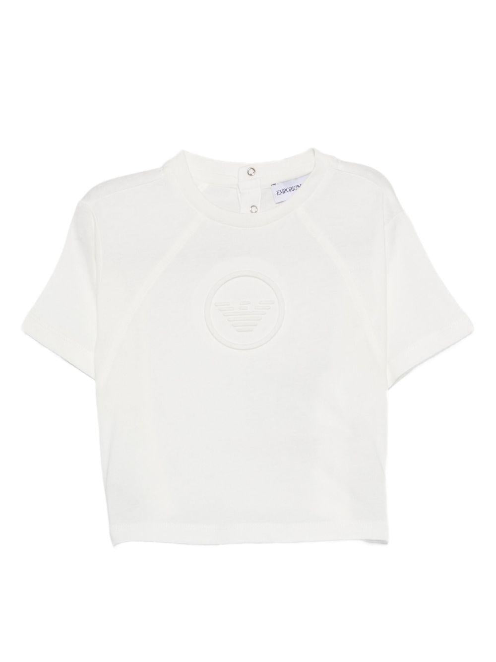 T-shirt per neonato Emporio Armani Kids bianca con logo - Rubino Kids