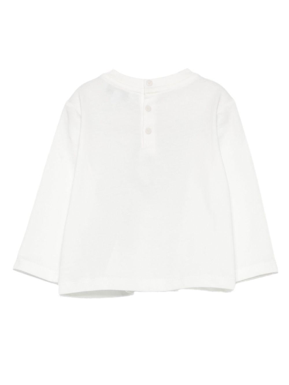 T-shirt per neonato Emporio Armani Kids bianca con logo sul davanti - Rubino Kids