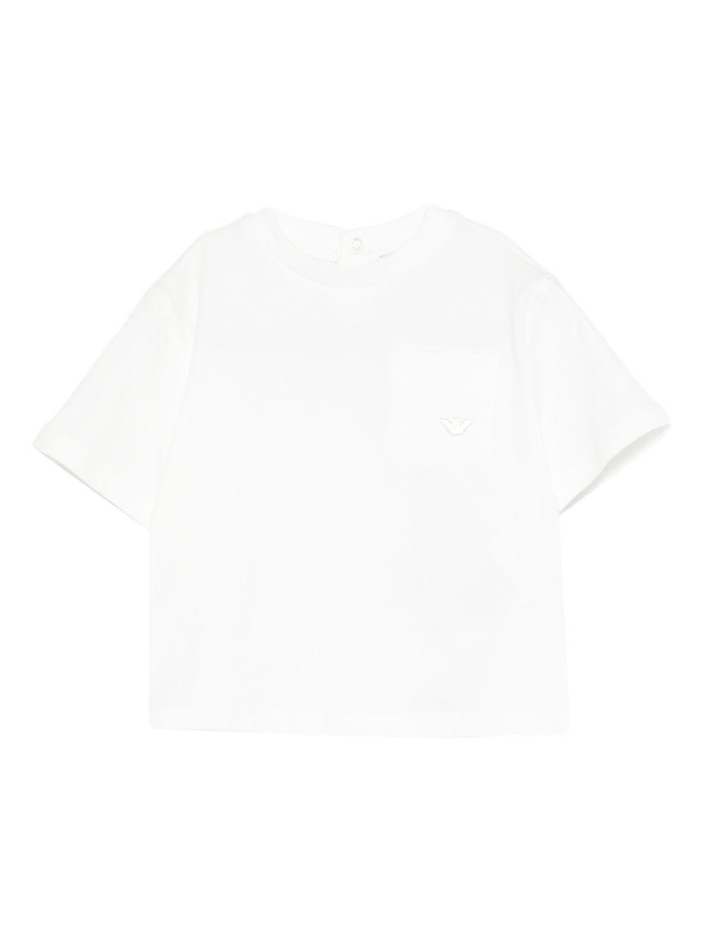 T-shirt per neonato Emporio Armani Kids bianca con scollo tondo - Rubino Kids