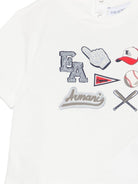 T-shirt per neonato Emporio Armani Kids bianca con stampa grafica sul davanti - Rubino Kids