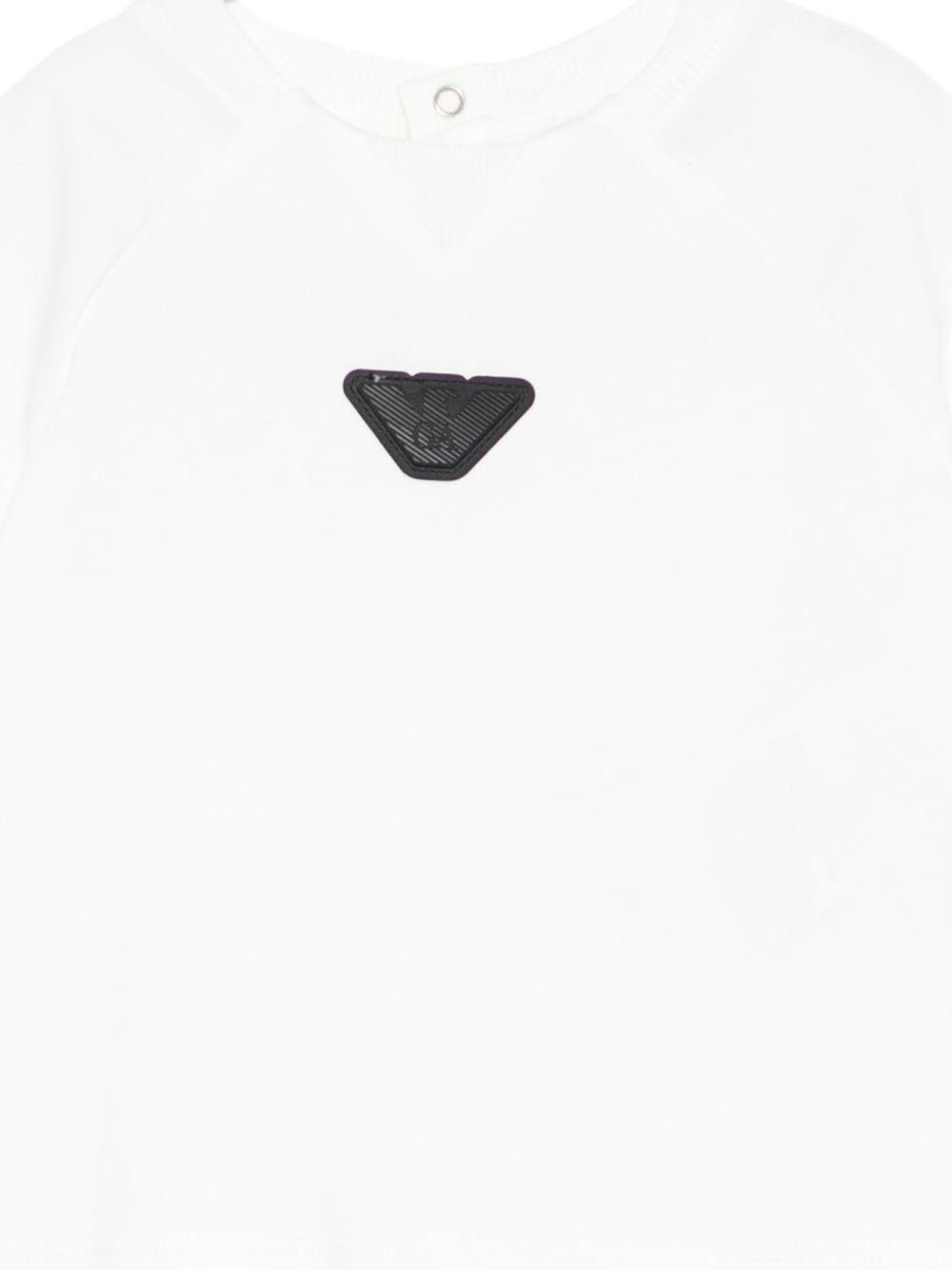 T-shirt per neonato Emporio Armani Kids bianco con dettaglio logo - Rubino Kids