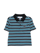 T-shirt per neonato Emporio Armani Kids blu con design a righe - Rubino Kids