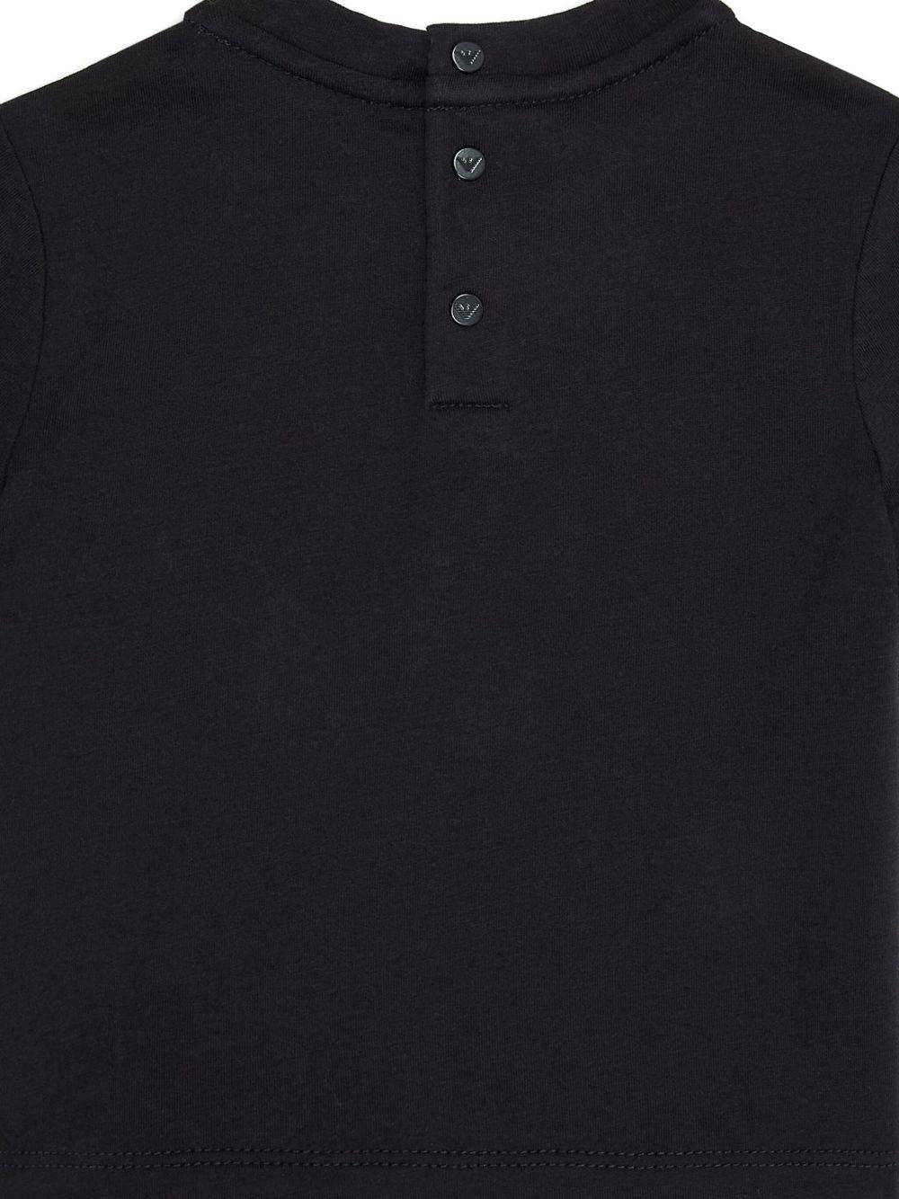 T-shirt per neonato Emporio Armani Kids blu scuro con logo aquila - Rubino Kids