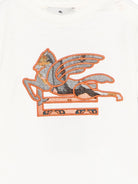 T-shirt per neonato Etro Kids beige con ricamo Pegaso sul davanti - Rubino Kids