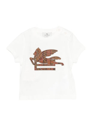 T-shirt per neonato ETRO KIDS bianca con motivo Pegaso