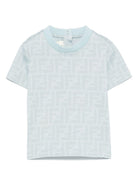 T-shirt per neonato Fendi Kids azzurro con stampa FF - Rubino Kids