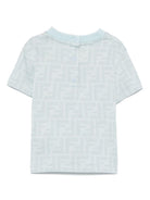 T-shirt per neonato Fendi Kids azzurro con stampa FF - Rubino Kids