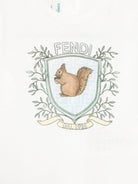 T-shirt per neonato Fendi Kids bianco con stampa grafica sul davanti - Rubino Kids