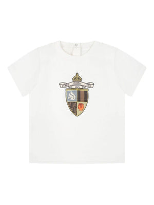 T-shirt per neonato Fendi Kids bianco con stampa grafica sul davanti