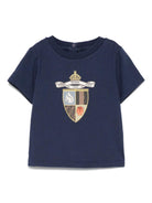 T-shirt per neonato Fendi Kids blu con stampa - Rubino Kids