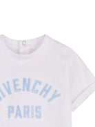 T-shirt per neonato Givenchy Kids bianca con ricamo logo - Rubino Kids