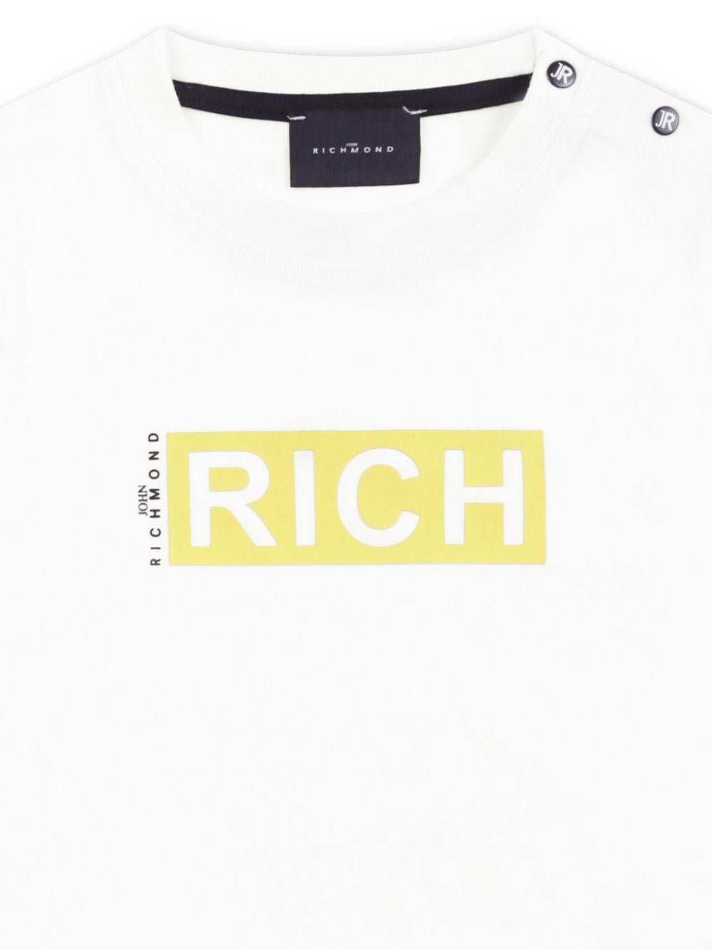 T-shirt per neonato John Richmond Junior bianco con logo - Rubino Kids