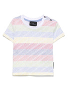 T-shirt per neonato John Richmond Junior bianco con stampa con logo all - over - Rubino Kids