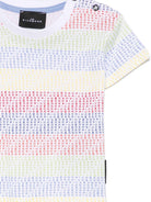 T-shirt per neonato John Richmond Junior bianco con stampa con logo all - over - Rubino Kids
