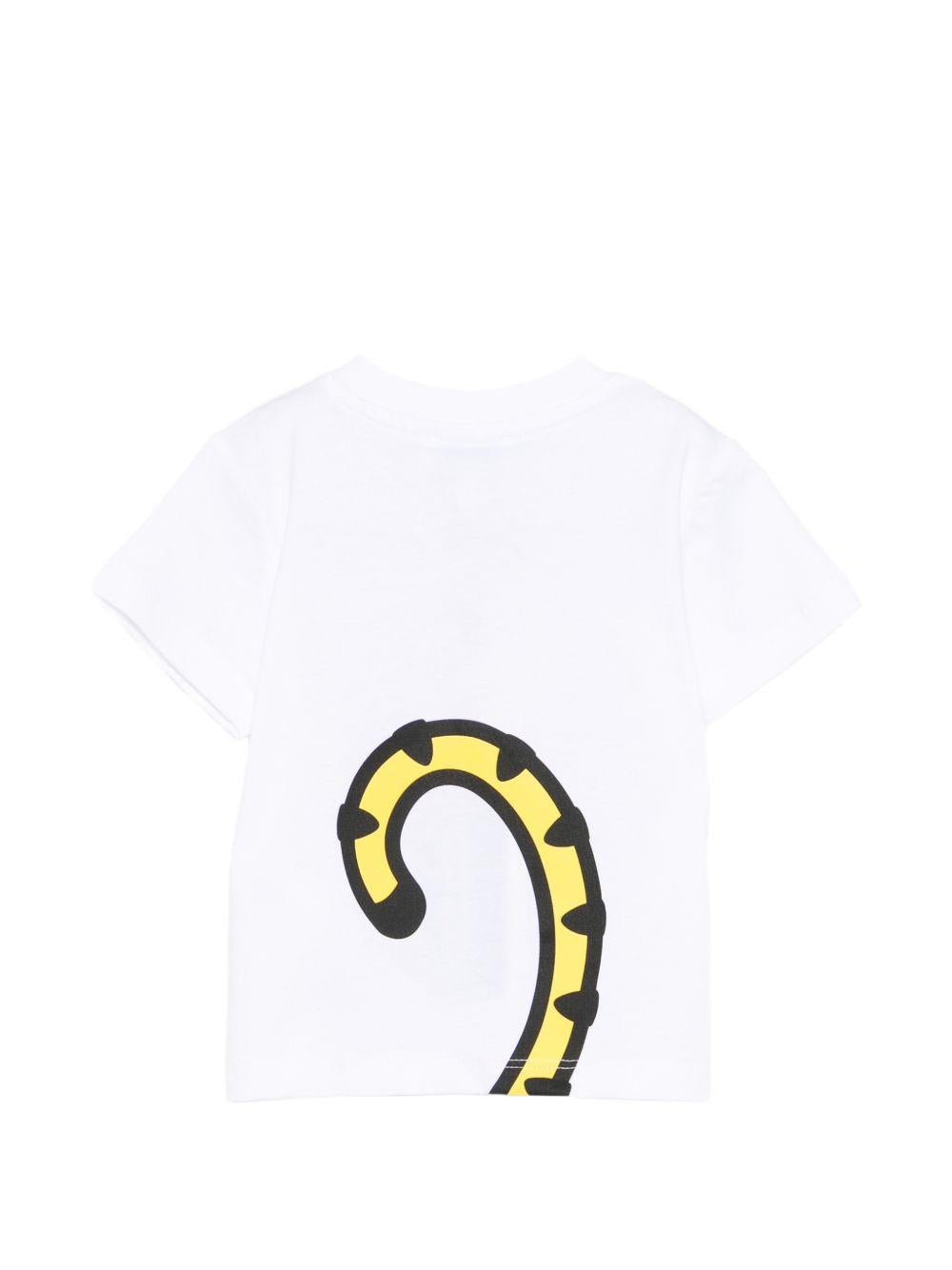T-shirt per neonato Kenzo Kids bianca con stampa tigre sul davanti - Rubino Kids