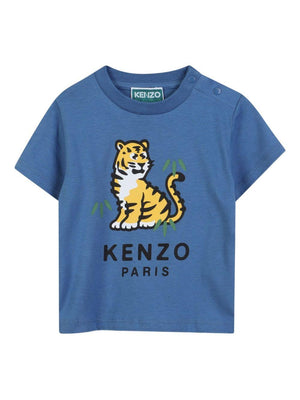 Kenzo Kids blue graphic print baby T-shirt