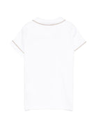 T-shirt per neonato Mariella Ferrari bianca con dettagli beige - Rubino Kids