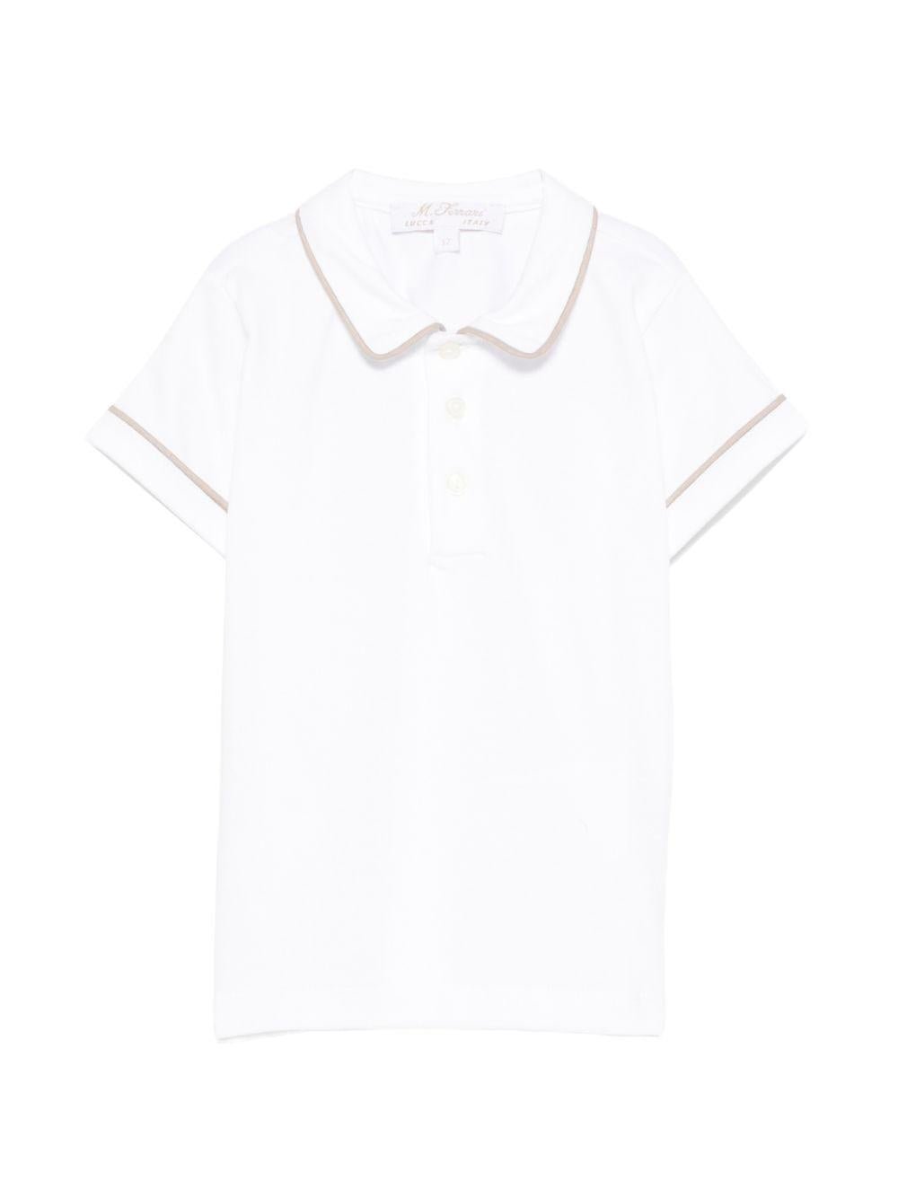 T-shirt per neonato Mariella Ferrari bianca con dettagli beige - Rubino Kids