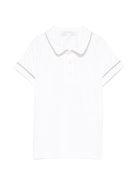 T-shirt per neonato Mariella Ferrari bianca con dettagli beige - Rubino Kids