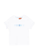 T-shirt per neonato Missoni Kids bianca con stampa logo sul davanti - Rubino Kids