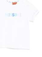 T-shirt per neonato Missoni Kids bianca con stampa logo sul davanti - Rubino Kids