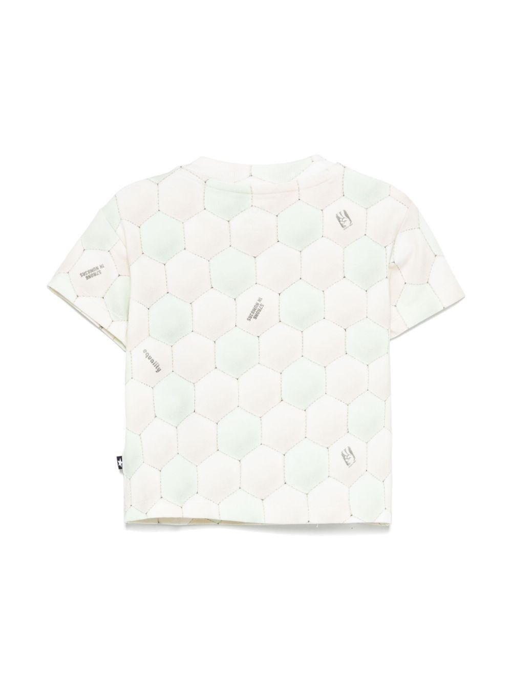 T-shirt per neonato Molo Riley beige con stampa all - over - Rubino Kids