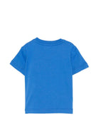 T-shirt per neonato Moschino Kids azzurra con dettagli in rilievo - Rubino Kids