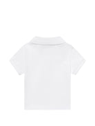 T-shirt per neonato Moschino Kids bianca con colletto stile polo - Rubino Kids