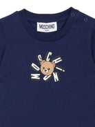 T-shirt per neonato Moschino Kids blu con motivo Teddy Bear - Rubino Kids