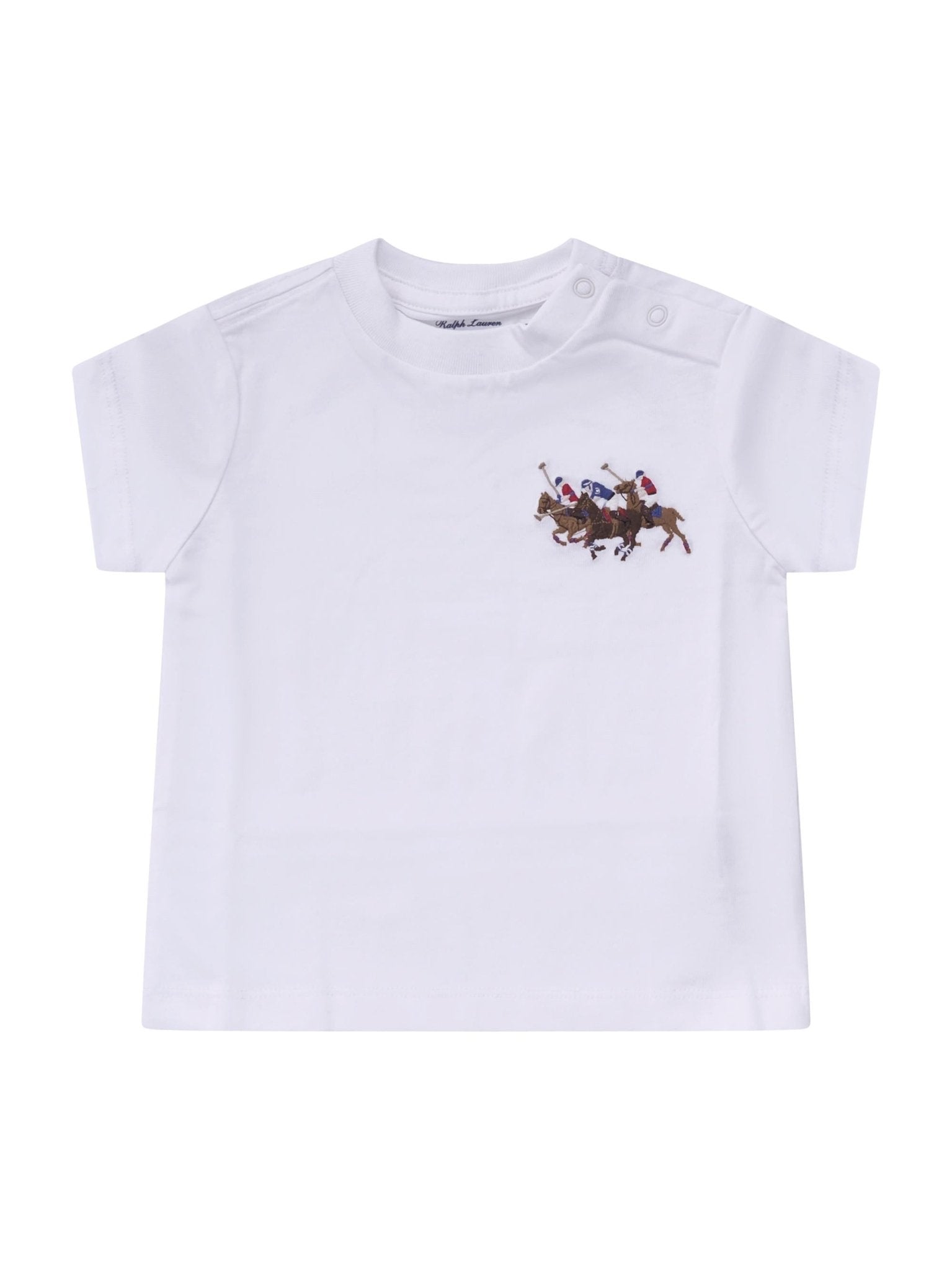T-shirt per neonato Polo Ralph Lauren Kids bianca con logo equestrian knight - Rubino Kids
