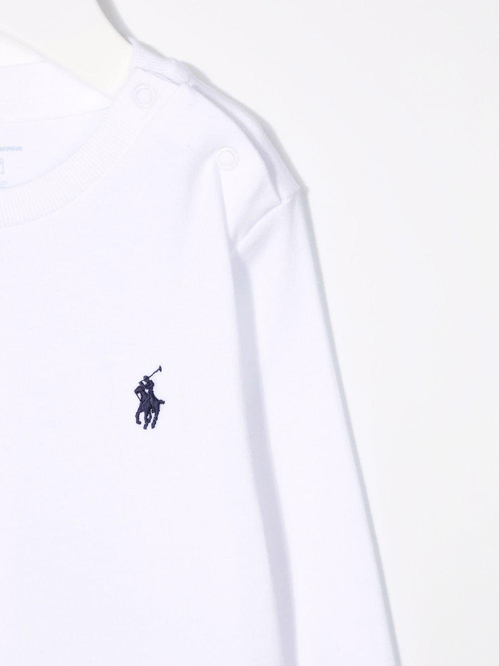 T-shirt per neonato Polo Ralph Lauren Kids bianca con ricamo - Rubino Kids