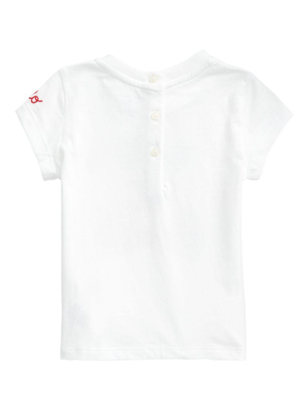 T-shirt per neonato Polo Ralph Lauren Kids bianca con stampa Polo Bear - Rubino Kids