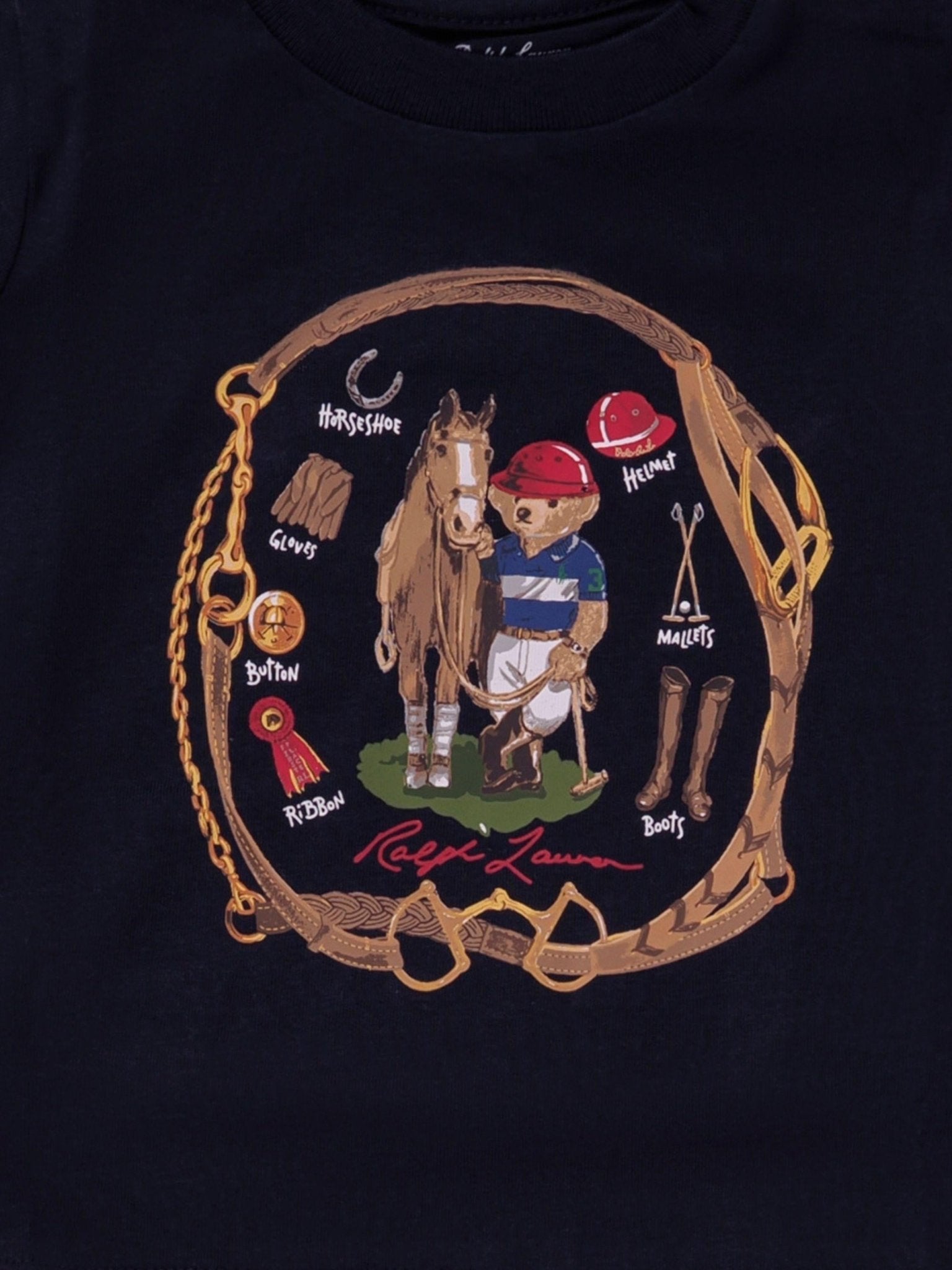 T-shirt per neonato Polo Ralph Lauren Kids nera con stampa Polo Bear - Rubino Kids