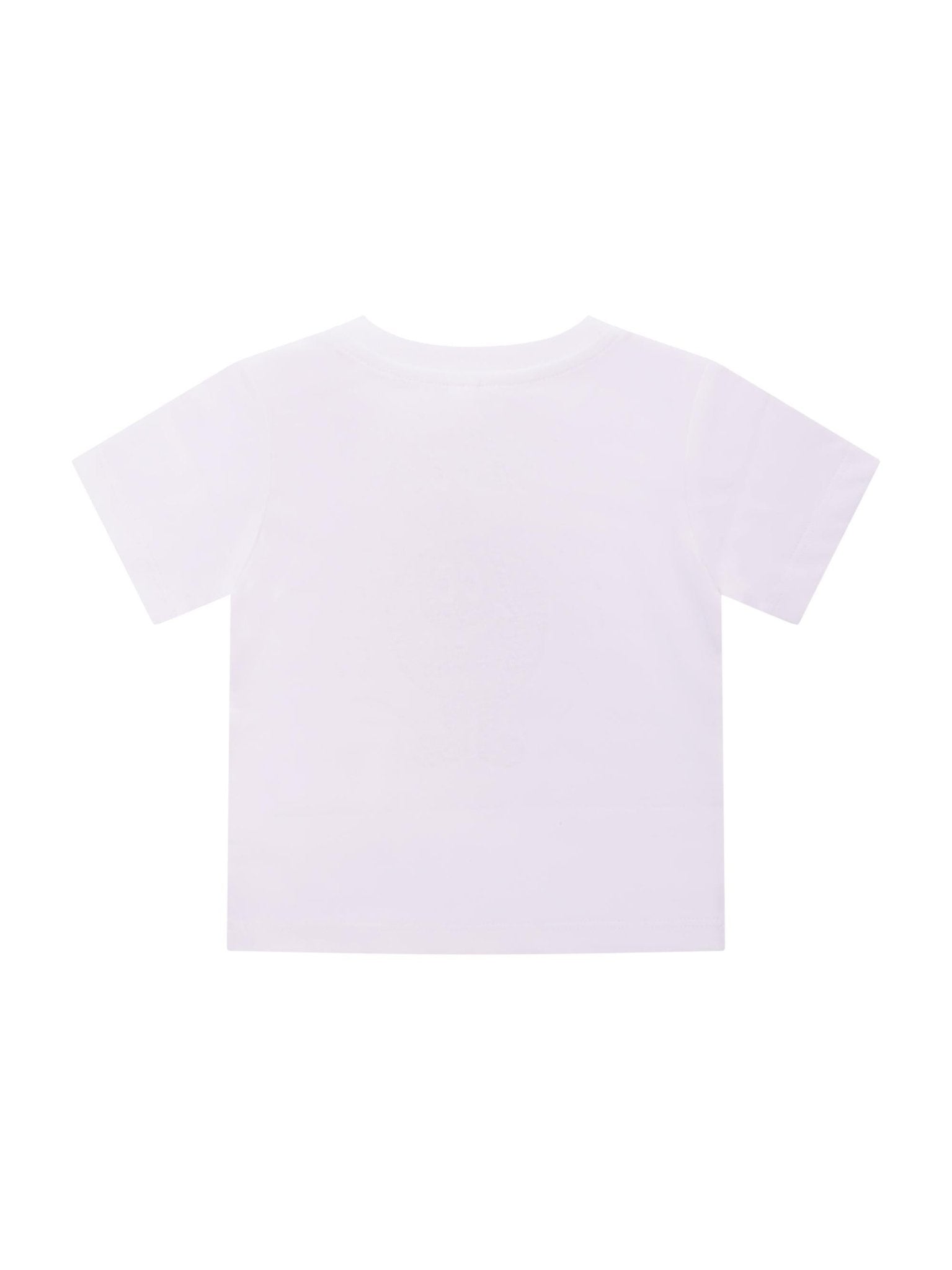 T-shirt per neonato Stella McCartney Kids bianca con stampa palla da basket sul davanti - Rubino Kids