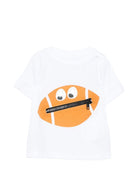 T-shirt per neonato Stella McCartney Kids bianca con stampa palla da rugby - Rubino Kids