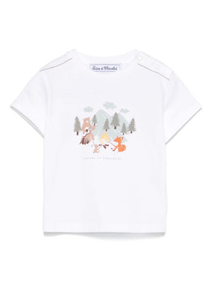 T-shirt per neonato Tartine Et Chocolat bianco con stampa