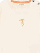 T-shirt per neonato Trussardi Junior beige con logo sul davanti - Rubino Kids