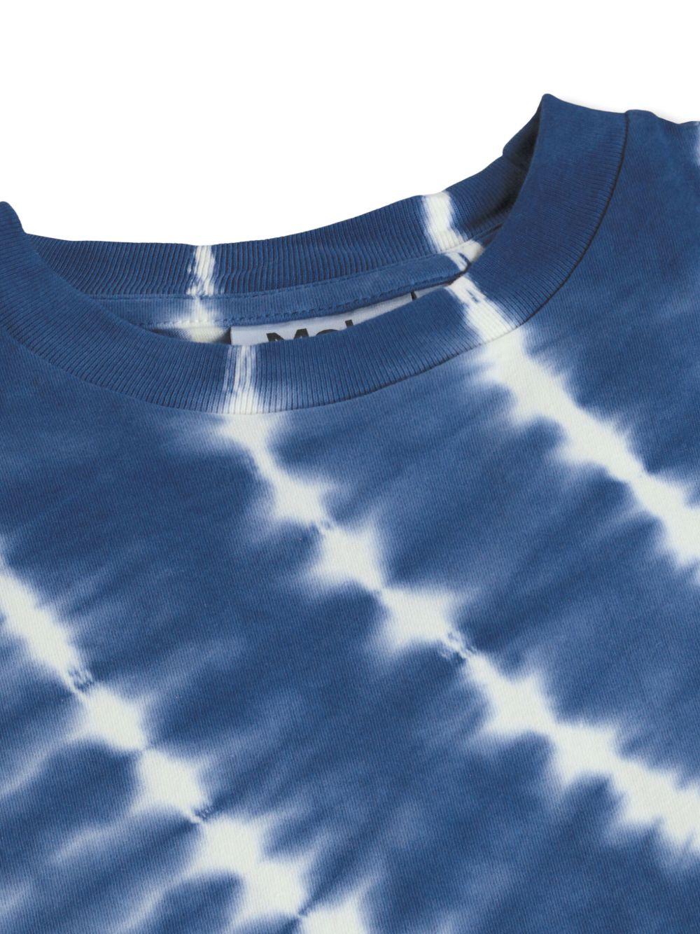 T-shirt Riley per bambino Molo blu con fantasia tie - dye - Rubino Kids