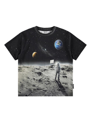 Riley Molo T-shirt for boys in black with all-over graphic print