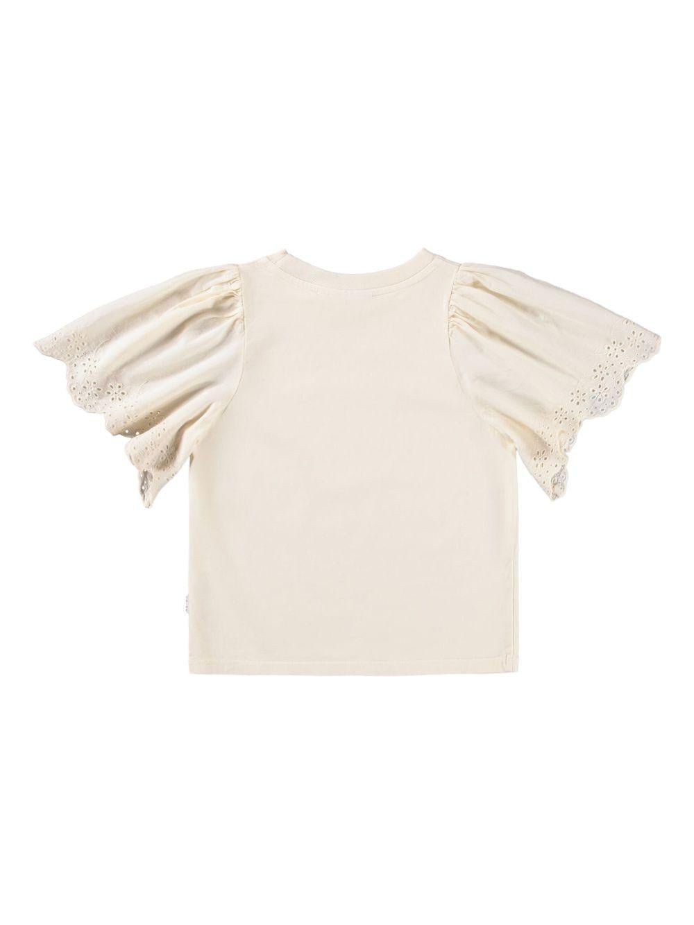 T-shirt Ritza per bambina Molo beige con dettagli occhielli - Rubino Kids