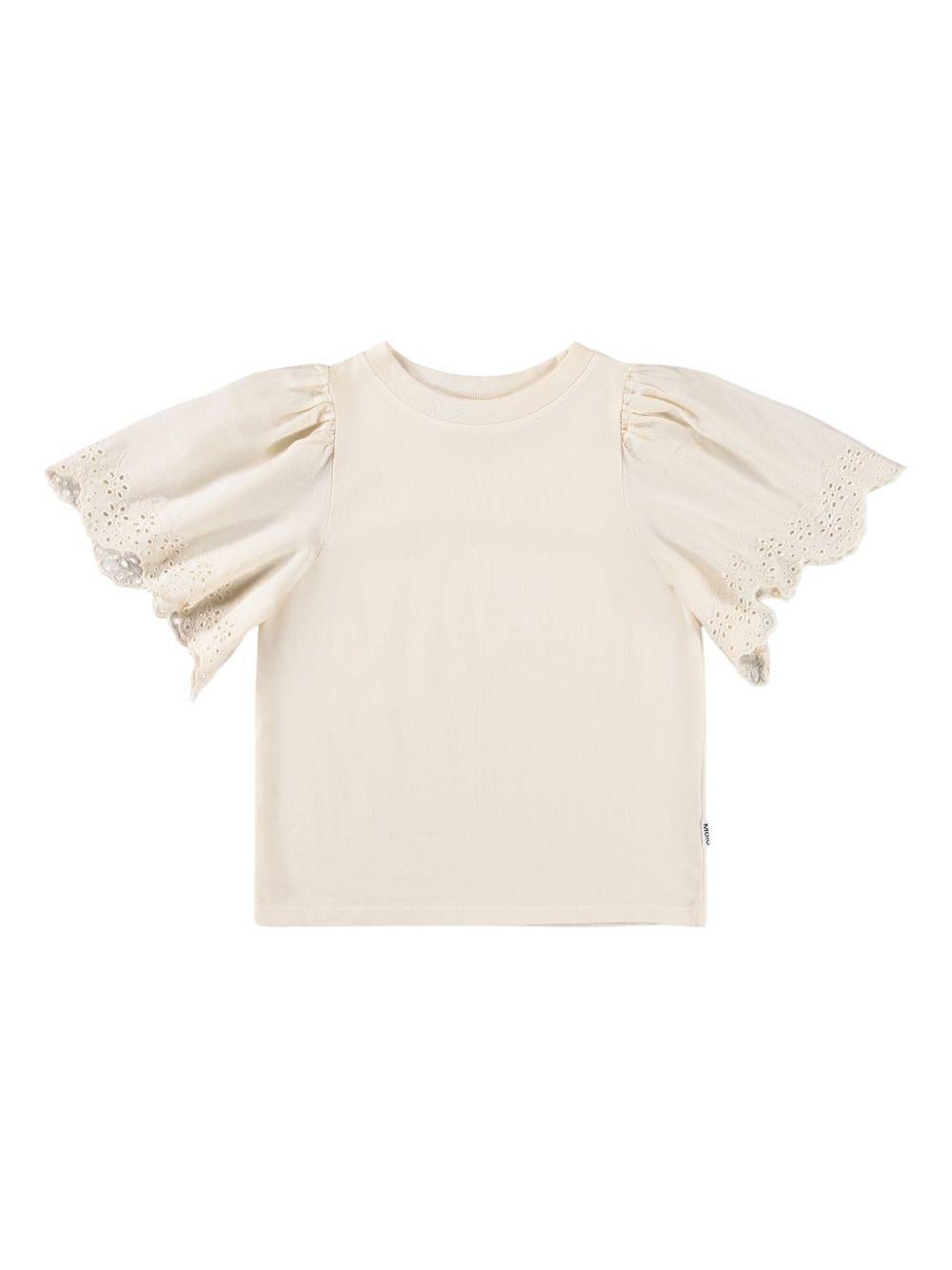 T-shirt Ritza per bambina Molo beige con dettagli occhielli - Rubino Kids