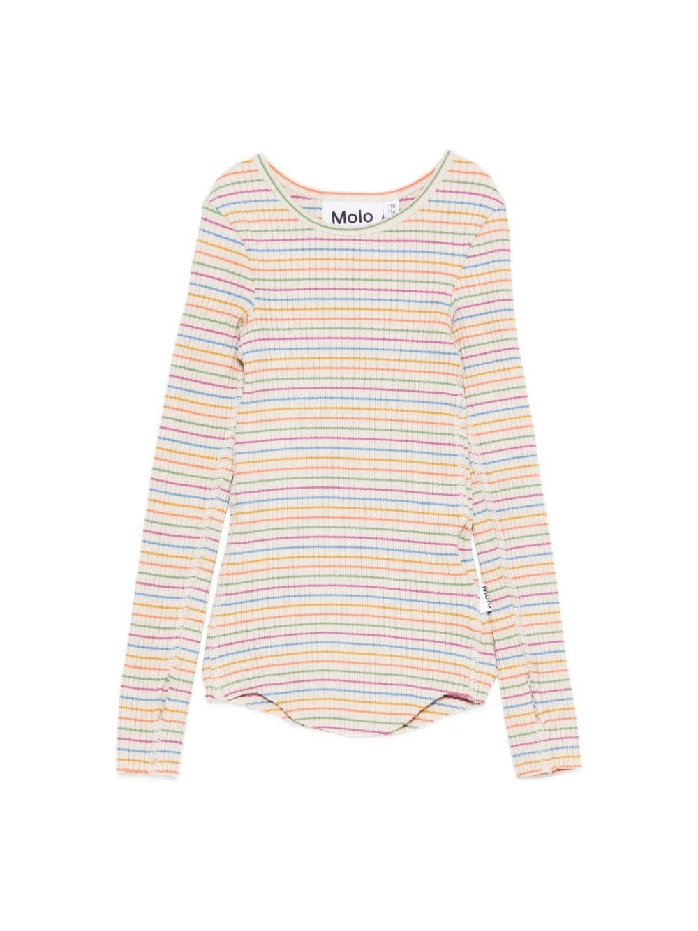 T-shirt Rochelle per bambina Molo multicolor con design a righe - Rubino Kids