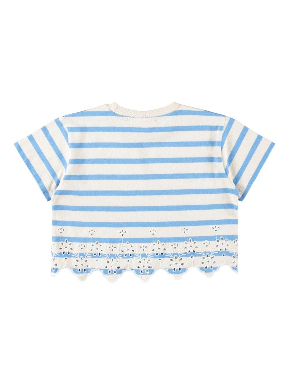 T-shirt Rosita per bambina Molo multicolore con design a righe - Rubino Kids