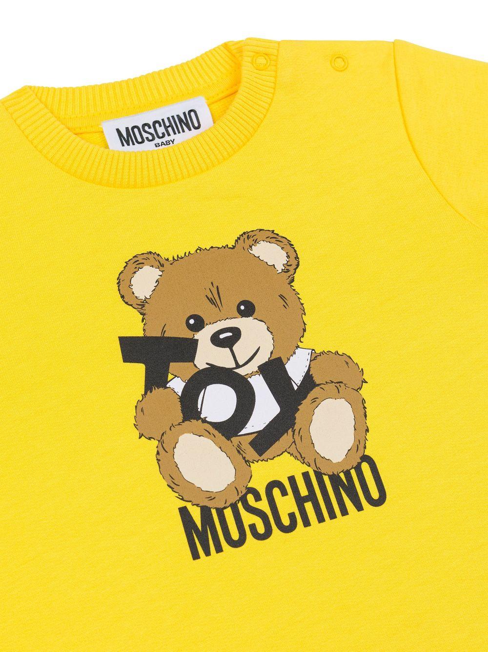 T-shirt Teddy Bear per neonata Moschino Kids giallo con orlo dritto - Rubino Kids