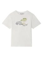 T-shirt Thibald per bambino Bonpoint bianco con orlo dritto - Rubino Kids