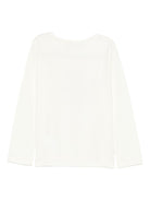 T-shirt Tidjiane per bambina Bonpoint bianca con scritta sul davanti "Happy Holidays" - Rubino Kids